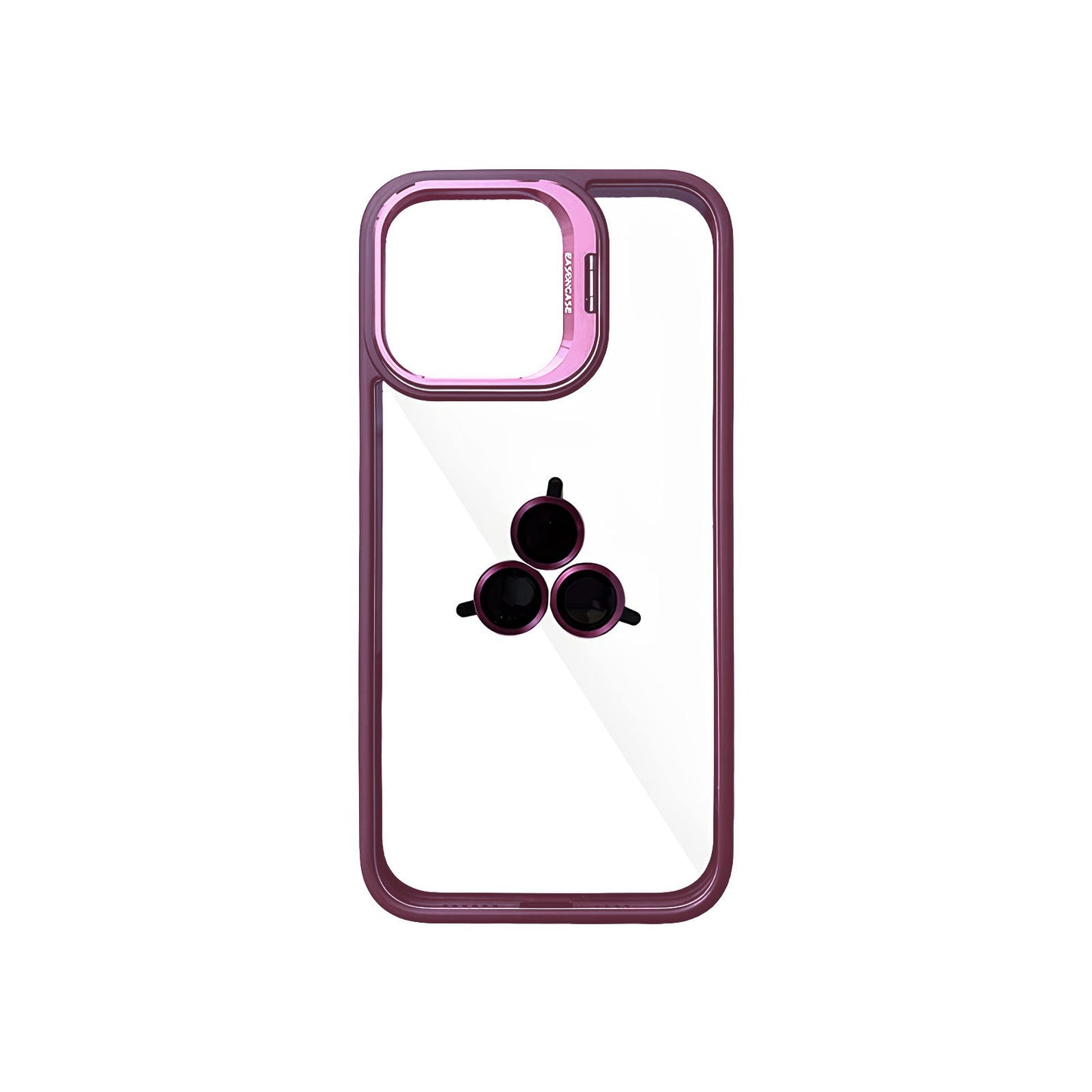 Case Transparente con Borde de Color y Protector de Lente Iphone 15