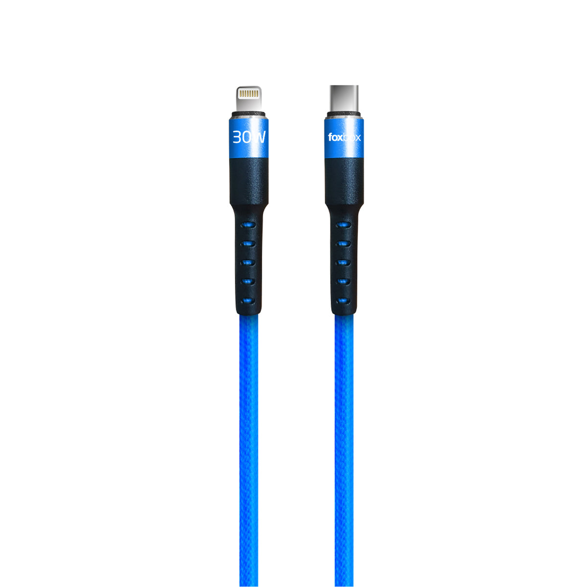 Cable USB-C A LIGHTNING 30W Fast Charge 1.25m FOXBOX ROUND PRO SERIES