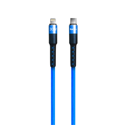 Cable USB-C A LIGHTNING 30W Fast Charge 1.25m FOXBOX ROUND PRO SERIES