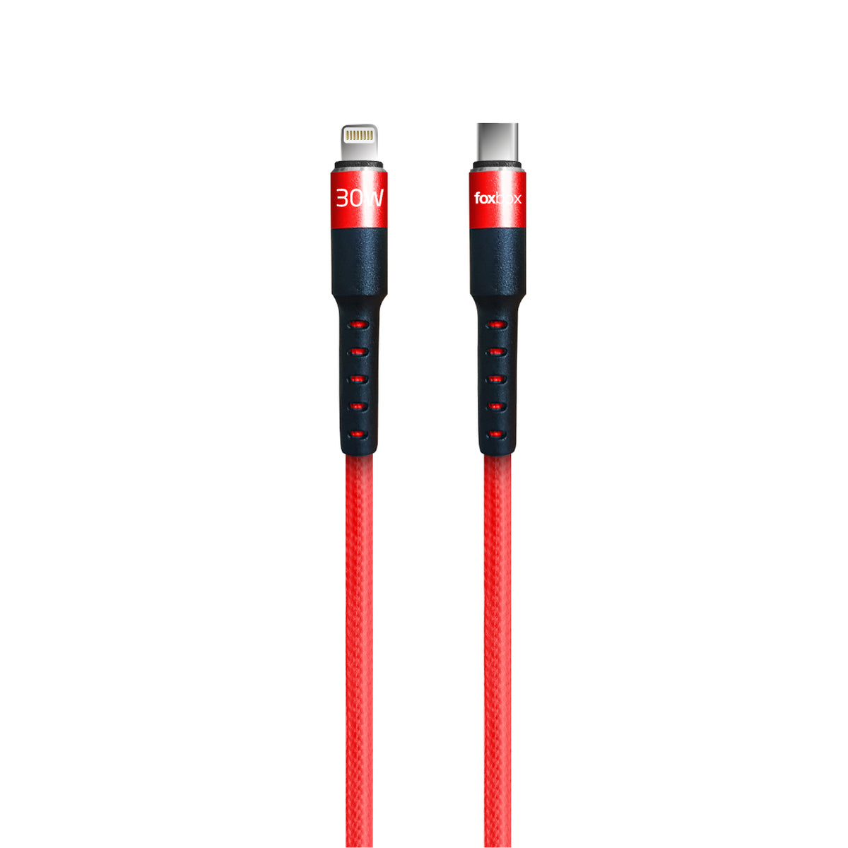 Cable USB-C A LIGHTNING 30W Fast Charge 1.25m FOXBOX ROUND PRO SERIES