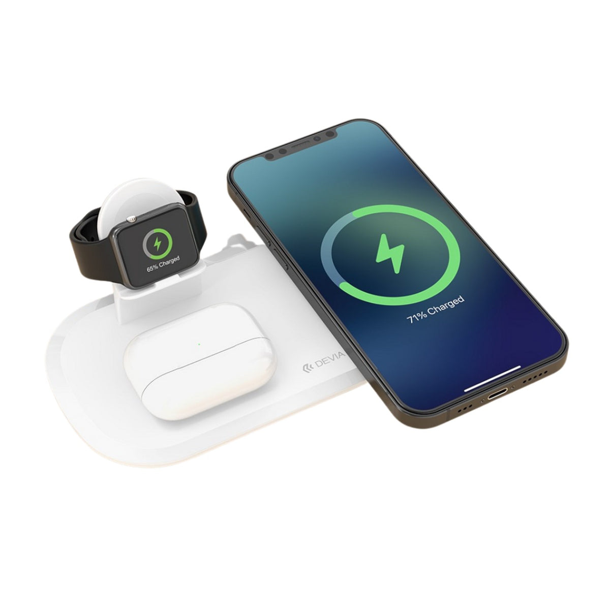 WIRELESS CHARGER 3 IN 1 15W DEVIA FOR IPHONE / WATCH / EARPHONE V5