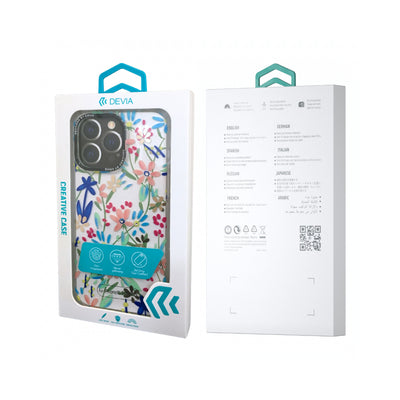 Protector Case Floral con Brillos Flower Series Devia para iPhone 15 Pro