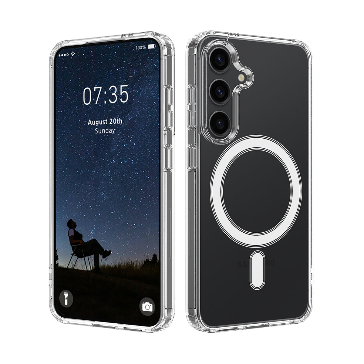 Case Transparente con Carga Inalámbrica para Samsung S24 Plus