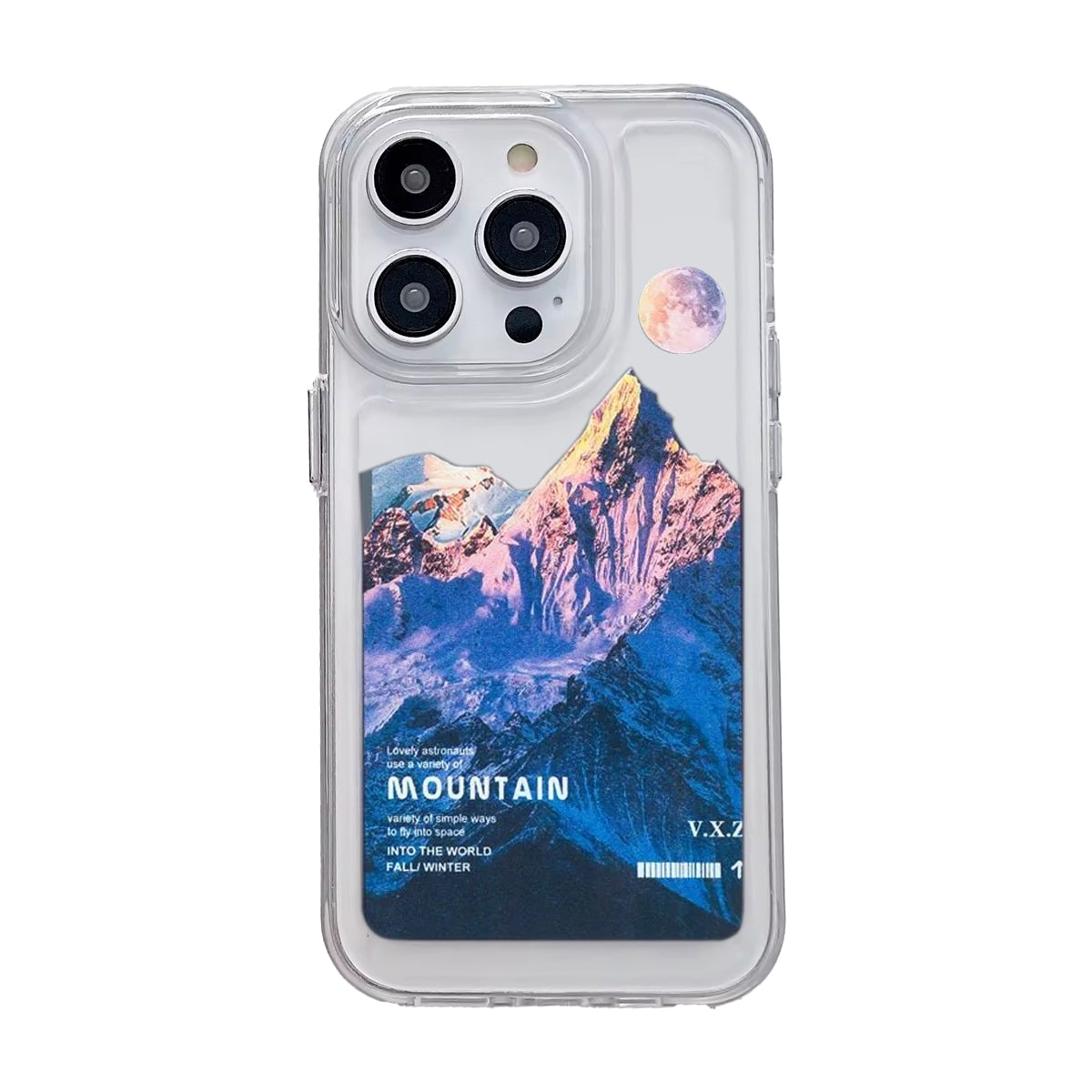 Protector Case Transparente Mountain Sunset para iPhone 13