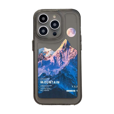 Protector Case Transparente Mountain Sunset para iPhone 13