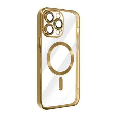Case Transparente con Carga Inalambrica y Borde de Cromado Iphone 14