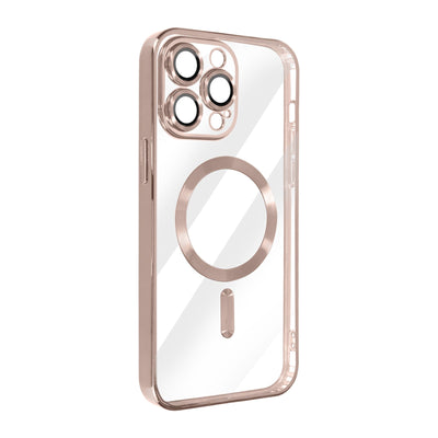 Case Transparente con Carga Inalambrica y Borde de Cromado Iphone 14
