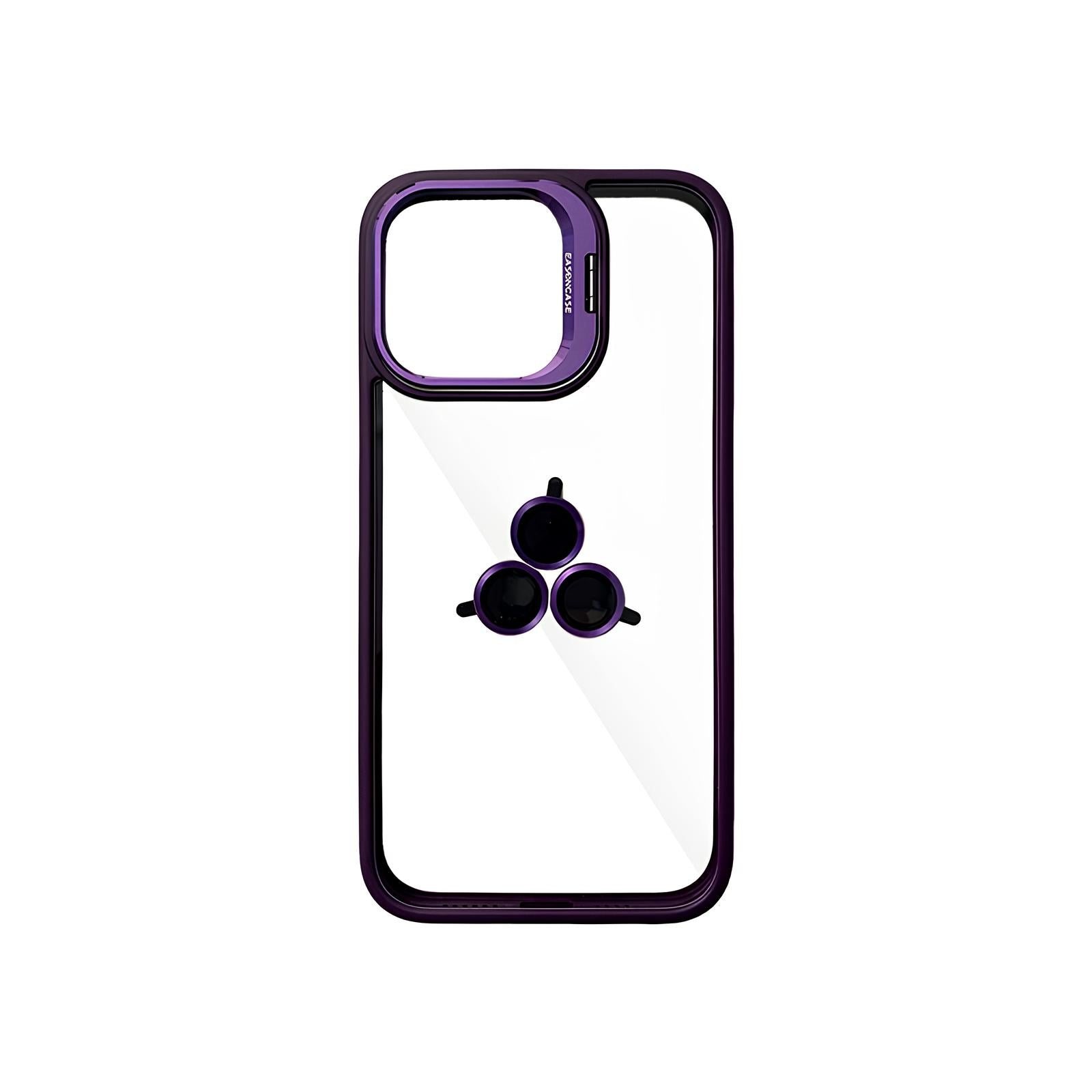 Case Transparente con Borde de Color y Protector de Lente Iphone 15