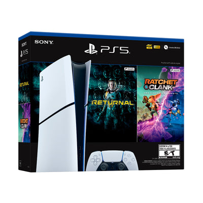 Consola PS5 PlayStation 5 Digital Sony Slim - Incluye 2 juegos (Returnal + Ratchet & Clank)