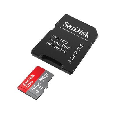 Tarjeta de Memoria MicroSD + Adaptador SD UHS-I SanDisk Ultra 64Gb 140Mb/s Clase 10