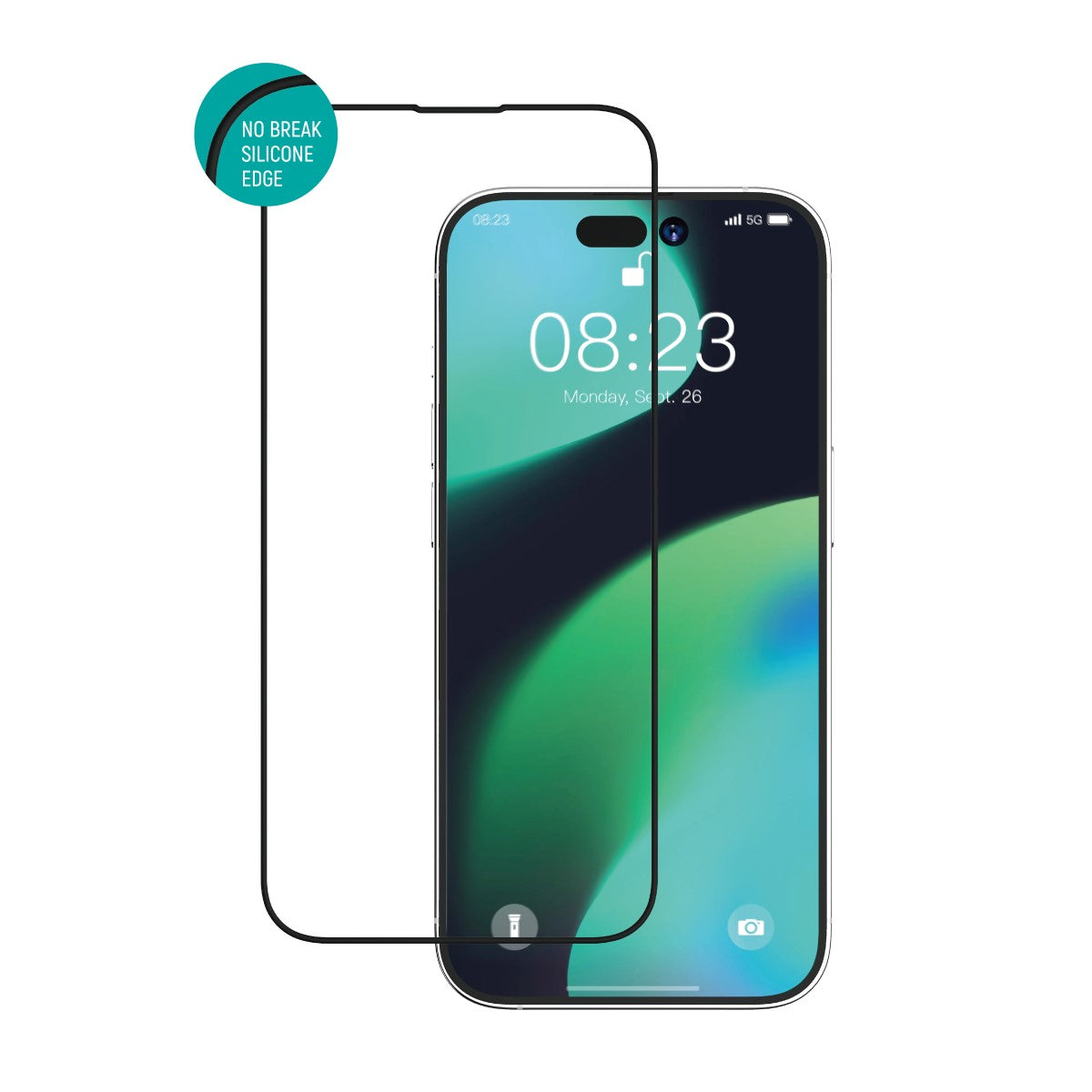 Vidrio templado + borde de silicona para Iphone 14 Plus Devia Full Sreen