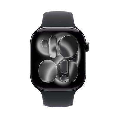 Apple Watch Series 11 (GPS) 42mm Jet Black Aluminum Case with Black Sport Band
