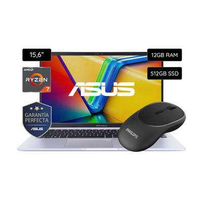 Notebook ASUS Vivobook 15 15.6'' M1502YA-NJ69512GW Ryzen 7 5825U 512GB SSD / 12GB RAM  - Silver