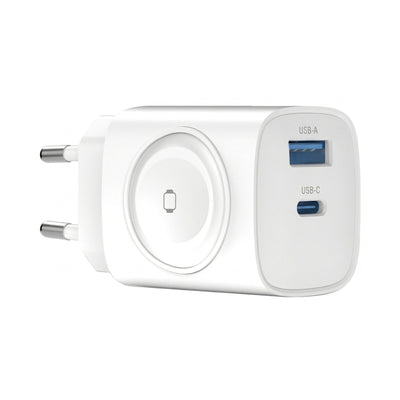 Cargador Devia 22W USB-C + USB-A + Wireless Watch