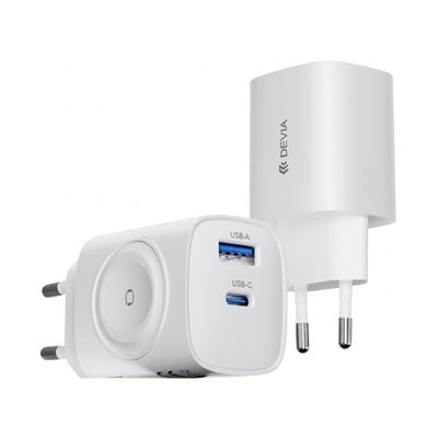 Cargador Devia 22W USB-C + USB-A + Wireless Watch