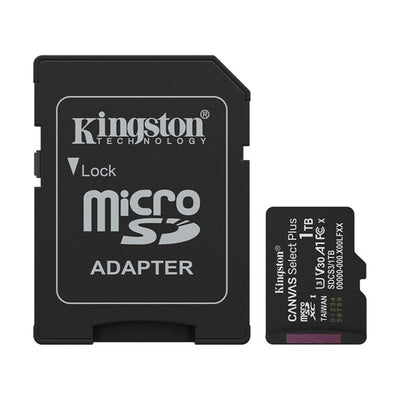 Micro SD + Adaptador Kingston 1TB 150mb/s Canvas Select Plus