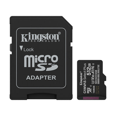 Micro SD + Adaptador Kingston 512GB 150mb/s Canvas Select Plus
