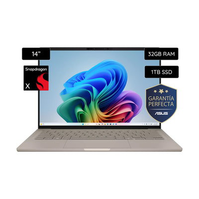 Notebook Asus Zenbook 14'' Oled Snapdragon X126100 32GB RAM /1TB SSD | Teclado en español UX3407QAQD288W
